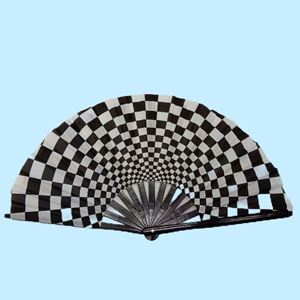 Grand éventail pliant en bambou de 13 pouces, personnalisé, pour la danse et les raves - Product Image 1