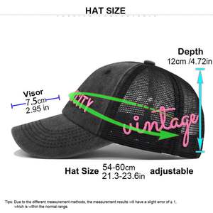 Casquette de baseball sport unisexe en coton lavé Gorras brodée personnalisée avec maille Casquette de baseball décontractée pour l'extérieur Casquette de camionneur en filet - Product Image 6