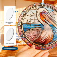 Art mural décoratif en vitrail Art Déco avec motif de mouette pour porte, terrasse, jardin, décoration intérieure