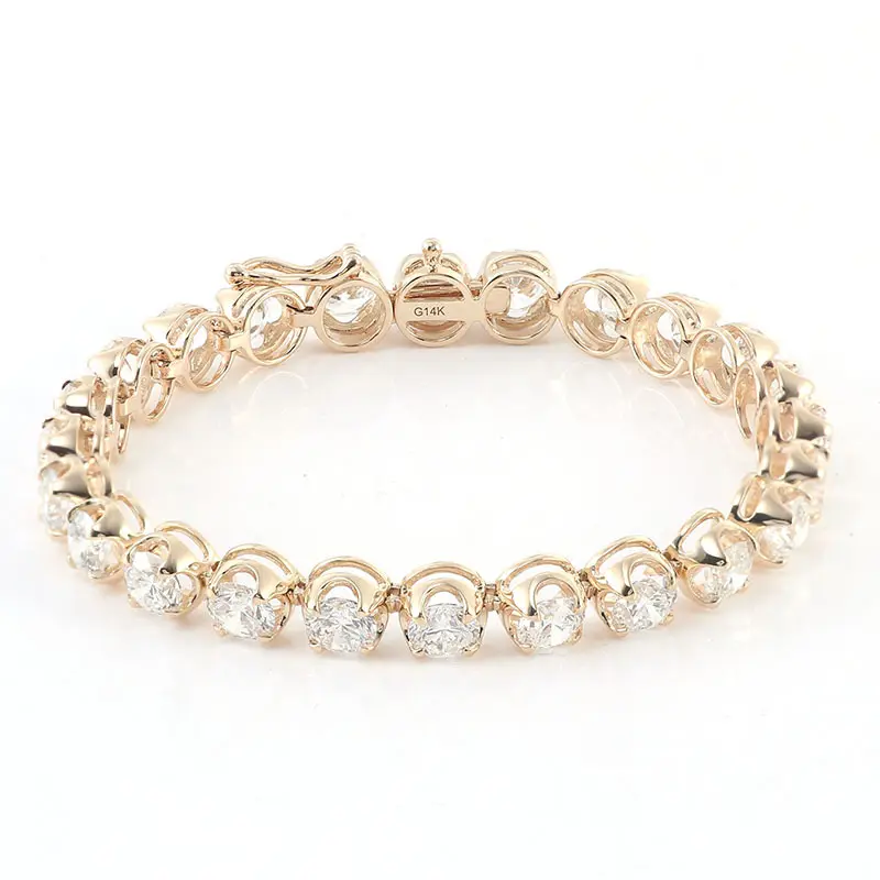 Bracelet moissanite en or 18 carats VVS1 bracelet de tennis moissanite taille émeraude bracelets de chaîne de tennis en diamant de laboratoire