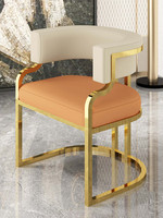 Chaise de salle à manger en métal de luxe léger avec accoudoirs et housse de siège souple pour la maison, les salons de beauté, les salons de manucure, les bureaux de réception et de vente