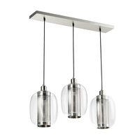 Lustre moderne pour cuisine, salon, bar, restaurant, hôtel, maison, 3 lumières, abat-jour en verre