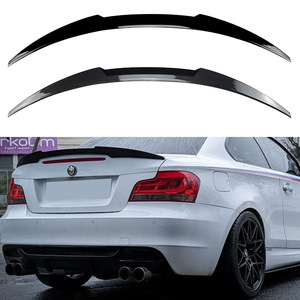 Bmw 1 Series E82 E88 Coupe Rear Wing Spoiler Piano <b>Black</b> Carbon Fiber Texture Abs Material <b>Trunk</b> Lip - Product Image 1