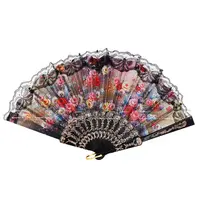 Hand Fan Lace Fan Lace Hand Fan Chinese Style Manual Polyester Silk Printing Plastic Hand Fan With Lace