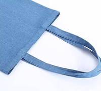Tas Belanja Kanvas Daur Ulang Grosir 100% Katun Warna Solid Denim dengan Logo Kustom