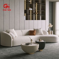 Canapé modulaire pour salon, ensemble de canapés modernes en tissu blanc pour la maison