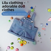 Vêtements pour poupées de la série Baby Fantasy : Sacs en tissu Rab, Combinaison en jean, Pendentif en vinyle, Bretelles de couleur unie remplaçables, Maille, 0-24 mois