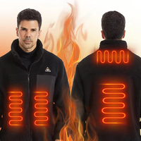 Maßgefertigte Polar-Fleece Wiederaufladbare Batteriebeheizte Jacken für Herren Mit USB-Heizung Elektrisch Beheizte Thermojacke