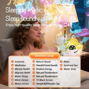 Lámpara de Noche Infantil con Forma de Dinosaurio, Dragón Azul y Dragón Verde, 17 Canciones para Dormir, Cielo Estrellado Giratorio, Altavoz para Dormir - Product Image 4