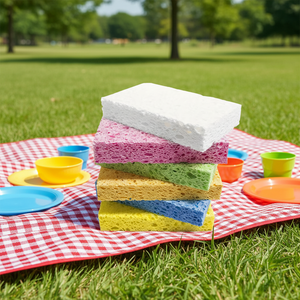 Éponge en pulpe <span class=keywords><strong>de</strong></span> bois compressée durable et portable, directement <span class=keywords><strong>de</strong></span> l'usine - Activée par l'eau, rebondissante, pour le lavage des ustensiles <span class=keywords><strong>de</strong></span> <span class=keywords><strong>cuisine</strong></span> - Product Image 1