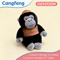 Peluche de gorille noir réaliste personnalisée en gros, jouet en peluche chocolaté pour machine à griffes de carnaval, cadeau