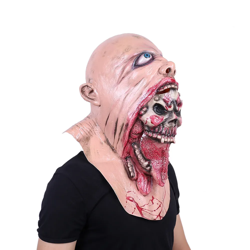 Silicone Party Halloween Skeleton Zombie Face Mask For Adults