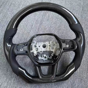 Rueda de cuero perforado de fibra de carbono de calidad de estilo deportivo de Venta caliente ajuste personalizado para volante de coche <span class=keywords><strong>Honda</strong></span> <span class=keywords><strong>Civic</strong></span> 11th Gen - Product Image 1