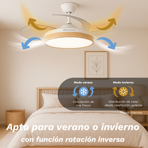 Skylwind 42 Inch <b>Ceiling</b> Fan With Retractable Blades Led <b>Light</b> 20W White <b>Remote</b> <b>Control</b> - Product Image 4
