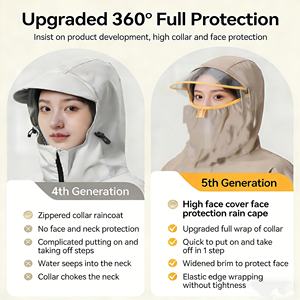 Poncho Impermeable para Motocicleta y Bicicleta Eléctrica con Protección Facial Completa - Product Image 3