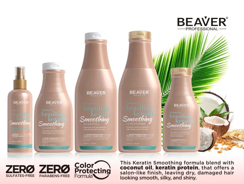 Brazil Keratin Làm Mịn Dầu Gội Và Dầu Xả BEAVER Frizz-Miễn Phí Mịn & Tăng Cường New Arrival