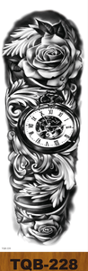 Manga de brazo grande <span class=keywords><strong>para</strong></span> hombre, pegatina de tatuaje temporal Sexy, a prueba de agua, de color negro, flor de calavera grande, pegatina de tatuaje de espalda completa permanente - Product Image 5