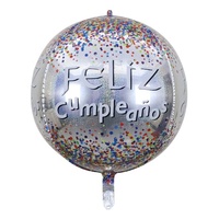 Ballons en aluminium métallique 4d de 22 pouces, sphère dégradée, arc-en-ciel, pour la décoration de fête d'anniversaire, vente en gros