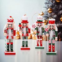 Ensemble de casse-noisette en bois de Noël, casse-noix de 5 pouces coloré, casse-noisette figurine casse-noisette soldat décoration pour fête de vacances