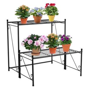 <span class=keywords><strong>Support</strong></span> à plantes en métal à 3 niveaux, style <span class=keywords><strong>escalier</strong></span>, pots et jardinières, étagère de jardin pour grand pot de fleurs, présentoir intérieur/extérieur - Product Image 2