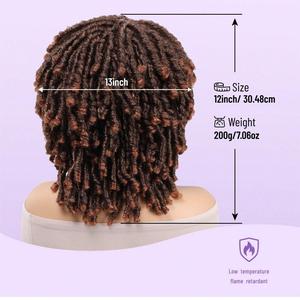 Perruque tressée au crochet complète, synthétique naturelle, style dreadlocks africaines bouclées, <span class=keywords><strong>coupe</strong></span> <span class=keywords><strong>courte</strong></span> bob torsadée, respirante, pour usage quotidien et cosplay - Product Image 4