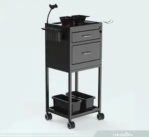 Luxury high quality hair extension lockable metal hairdressing beauty white nail salon funiture storage equipment trolley