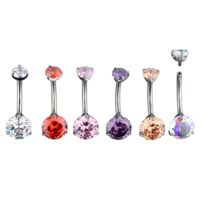 Yeni ASTM F136 titanyum 14G cerrahi zirkon göbek düğme göbek Piercing yüzükler moda göbek takısı Piercing - Product Image 5