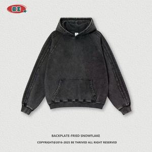 Sudadera con capucha de gran tamaño gruesa en blanco de algodón Unisex de alta calidad talla XL logotipo personalizado talla grande sudaderas con capucha Unisex sin cuerda - Product Image 5