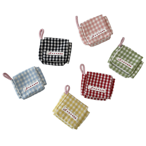 Nouvel étui souple à carreaux pour écouteurs, pochette portable pour écouteurs, boîte de rangement en toile pour écouteurs, sac de protection pour câble USB - Product Image 1