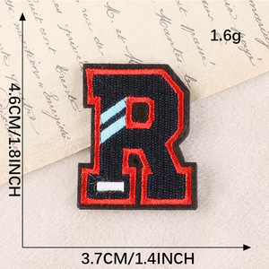 Patchs brodés en tissu sergé à crochets et boucles de haute qualité pour vêtements de sport en jersey, lettres de l'alphabet, vente en gros - Product Image 3