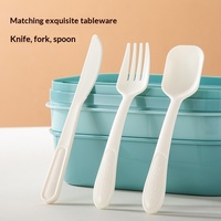 Cross-border lunchbox voor kinderen, luchtdichte fruit- en saladebox, magnetronbestendig, plastic, drielaags
