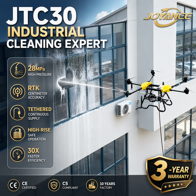 Smart Cleaning Drone CE/FCC/ROHS/ISO9001 Certified Autonomous Mission Path Carbon Fiber Foldable Frame 28Mpa High Pressure Ready