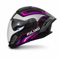 Helm Motor 905 Blade Ghost Face ABS Dual Visor dengan Slot Headset Bluetooth, Upgrade Bersertifikasi 3C DOT