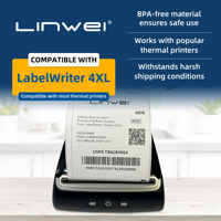 5 rouleaux d'étiquettes d'expédition thermiques extra larges compatibles Dymo Labelwriter 1744907 (non compatibles avec Dymo 550 / 5XL)