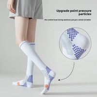 Chaussettes de compression en nylon pour femmes, chaussettes de sport longues jusqu'aux genoux, chaussettes de course à pied, chaussettes de sport élastiques antidérapantes