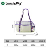 Sac de transport pour animaux de compagnie Touchdog Fashion en PVC transparent, respirant et imperméable pour petits chiens et chats, utilisation estivale en plage et en extérieur