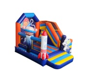 Structure gonflable sur le thème de l'espace avec toboggan sec, échelle pneumatique, château gonflable de sport, trampoline pour enfants, jouets d'activités