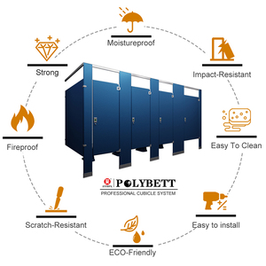 Không thấm nước nhiều lớp <span class=keywords><strong>HPL</strong></span> tắm cubicals 12 mét <span class=keywords><strong>HPL</strong></span> Bảng điều chỉnh nhà vệ sinh phân vùng và cửa ra vào giá - Product Image 5