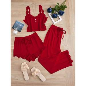 Ensemble pyjama d'été en modal pour femme, tenue de maison <span class=keywords><strong>sexy</strong></span> avec short et coussinets de poitrine, en tissu tricoté respirant – Nouvelle collection Pure Desire <span class=keywords><strong>Combi</strong></span> - Product Image 2