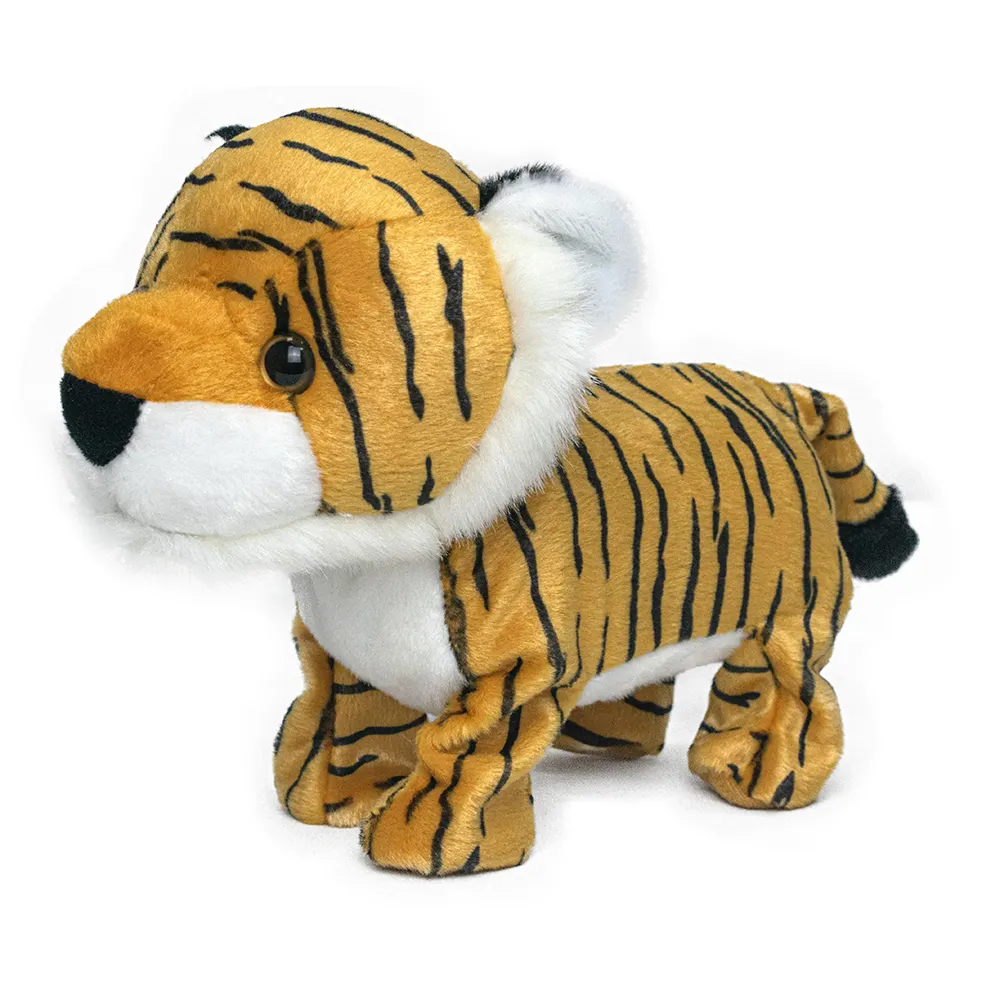 Imitación Tigre más joven juguetes de peluche bosque Animal relleno Tigre educación caminar tigre de peluche