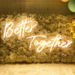 Letrero de Neón Divatla Better Together, Blanco Cálido, 16x9 23x9 Pulgadas, Decoración de Pared para Bodas y Dormitorios, Iluminación para Fiestas - Product Image 1