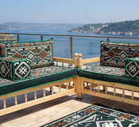 Kiefernholz Arabisches Majlis-Sofa-Set Traditionelle Türkische Sitzgruppe Böhmisches Modulares Bodensofa für Ramadan-Dekoration