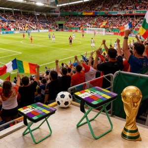 Chaise de camping pliable à thème Coupe du Monde <span class=keywords><strong>FIFA</strong></span> 2026 avec sac de rangement portable, cadeau pour les fans de sports de plein air - Product Image 3