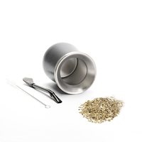 Nouveau Design de mode en acier inoxydable, tasse de gourde de de 8 Oz de thé de yorba avec paille de Bombilla