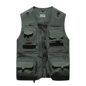 Hot Saleized Multi-Pockets Werkkleding Heren Zomer Casual Utility Journalist Vissen Vest Voor Fotografie