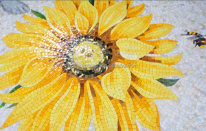 The <strong>Sunflower</strong> Art <strong>Mosaic</strong> Mural Hand Cutting <strong>Mosaic</strong> Pattern for Hotel Mall Bathroom Living Room Dining Room Wall Decoration - Product Image 3