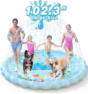 Alberca de Agua Inflable de PVC con Diseño Oceánico de 102.3 Pulgadas para Niños, Juegos Acuáticos de Verano para el Patio Trasero - Product Image 1