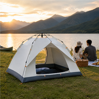 Tente de camping instantanée double couche Oxford pour 3-4 personnes, imperméable, résistante aux UV, avec des pièces modulaires connectables