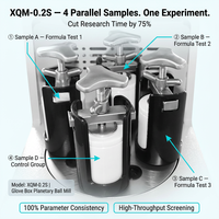 Mini broyeur à billes planétaire électrique TENCAN XQM-0.2S, haute précision, 4 stations, atmosphère inerte, pour nano-malaxage en laboratoire