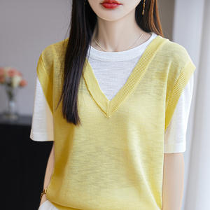 Haut ample d'été pour <span class=keywords><strong>femme</strong></span> avec motif solide T-<span class=keywords><strong>shirt</strong></span> de niche en <span class=keywords><strong>camouflage</strong></span> écologique et anti-boulochage - Product Image 6